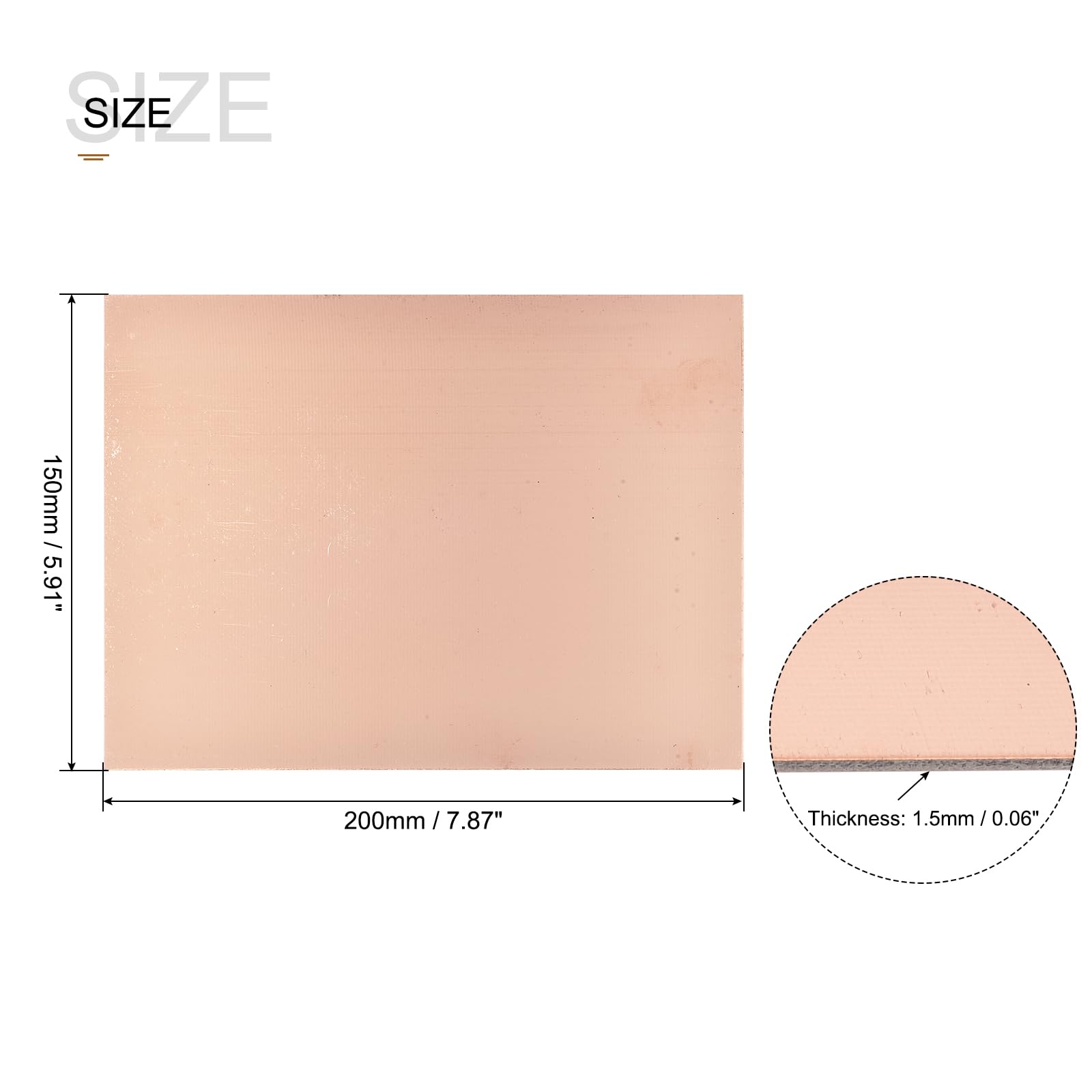 sourcing map 2 sztuki PCB płyta miedziana laminat 200x150x1,5mm FR4 włókno szklane dwustronne