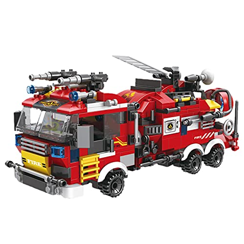 Pidepcos LEGO 806pcs Feuerwehr 8in1 LKW Auto Hubschrauber Boot Bausteine Stadt Feuerwehr Figuren Spielzeug Feuerfahrzeug… – Bild 3