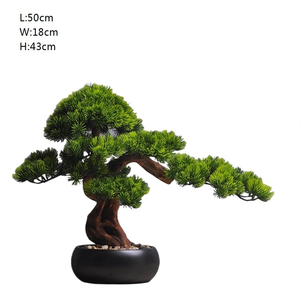 Artificielle Bonsaï Simulation de pin de beauté avec Arrangement de Pot Noir for la Maison, Le Salon, Les Plantes en Pot, Le Bureau Plante Artificielles