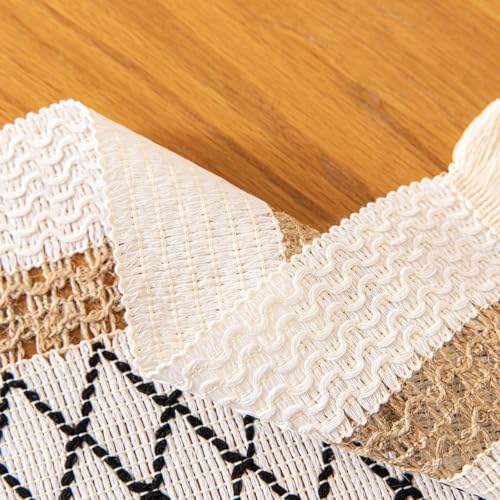 Image of HomeCloud Croshia Woven Table placemat - Heat Resistant, Washable Table Decoration for Dining, Office, Kitchen, Hotel, and Home (Rec Beige Boxes, Set of 4)