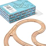 Premium Qualität - Plastikfreies Spielzeugset bestehend aus hölzernen Spielzeugeisenbahngleisen aus hochwertigem Buchenholz.