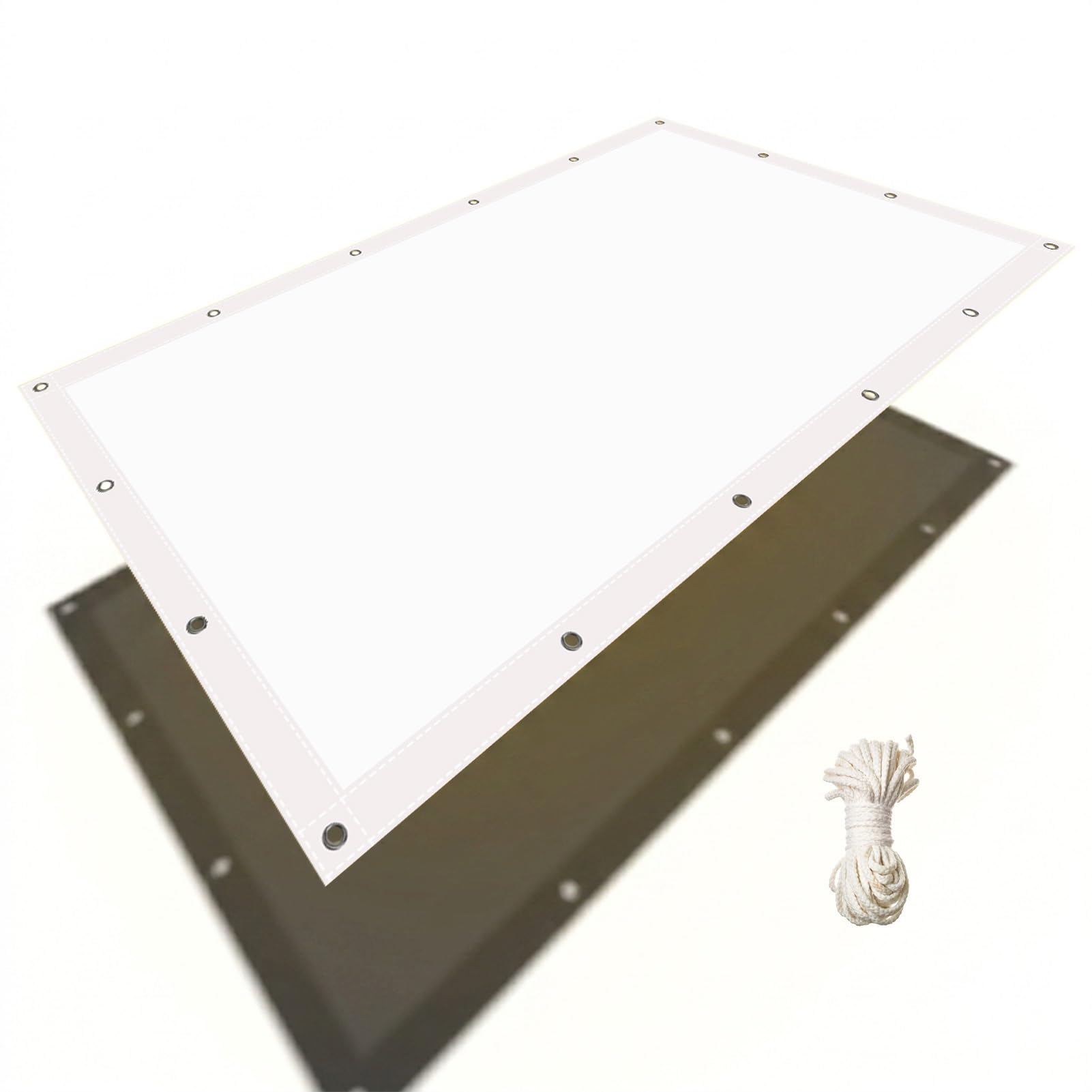 Voile d'ombrage rectangulaire anti-UV et étanche avec oeillets bâche blanche de balcon