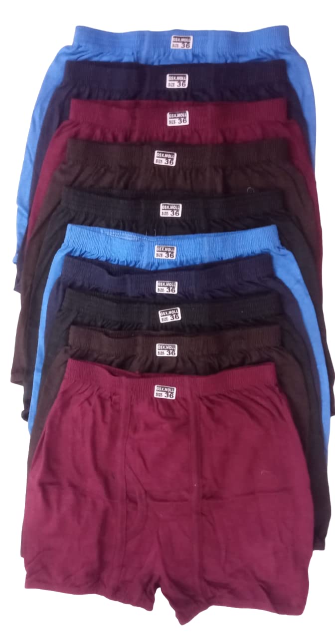 gsxmol Men Plain Summer WEAR Multicolor Pure Cotton Underwear Pack of 10-picture-13