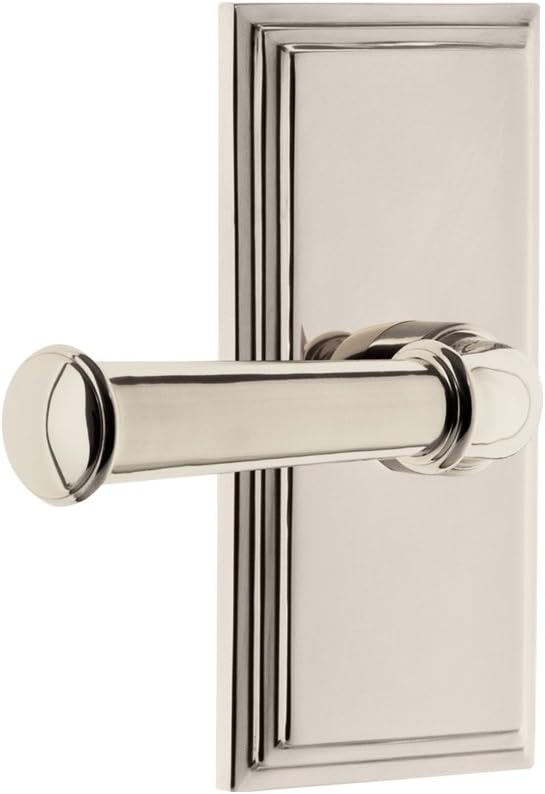 Grandeur 822591 Carre Plate Passage with Georgetown Lever in Satin Nickel, Passage - 2.375