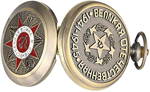 Horloge Ketting Klassieke Legering Ruwe Ketting Zakhorloge voor Jongens Creatieve Rood Wit Communistische Teken Zakhorloges voor Mannen voor Mannen Vrouwen Gift - Afbeelding 5
