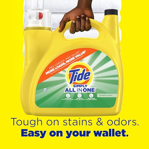 Image of Tide Simply All-In-One Liquid Laundry Detergent, Daybreak Fresh Scent, 138 Loads, 182 fl oz
