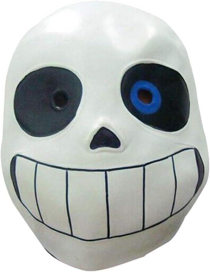 Deluxe Latex Game Full Head Mask Cosplay Costume Helmet Party Fancy Ball Halloween Christmas Props (For Adult, Blue Eye)