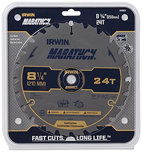 Irwin Industrial Tools 14050 8-1/4-Inch 24-Teeth 5/8" Diamond Arbor Miter And Table Saw Blade #TOP1