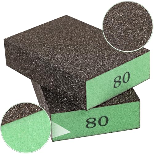 Image of Romeda 8-Pack Sandpaper Block, 80 Grits Washable and Reusable Handmade Sanding Sponge, Drywall Sandpaper Blocks for Wooden Drywall Sheetrock and Metal Glazing