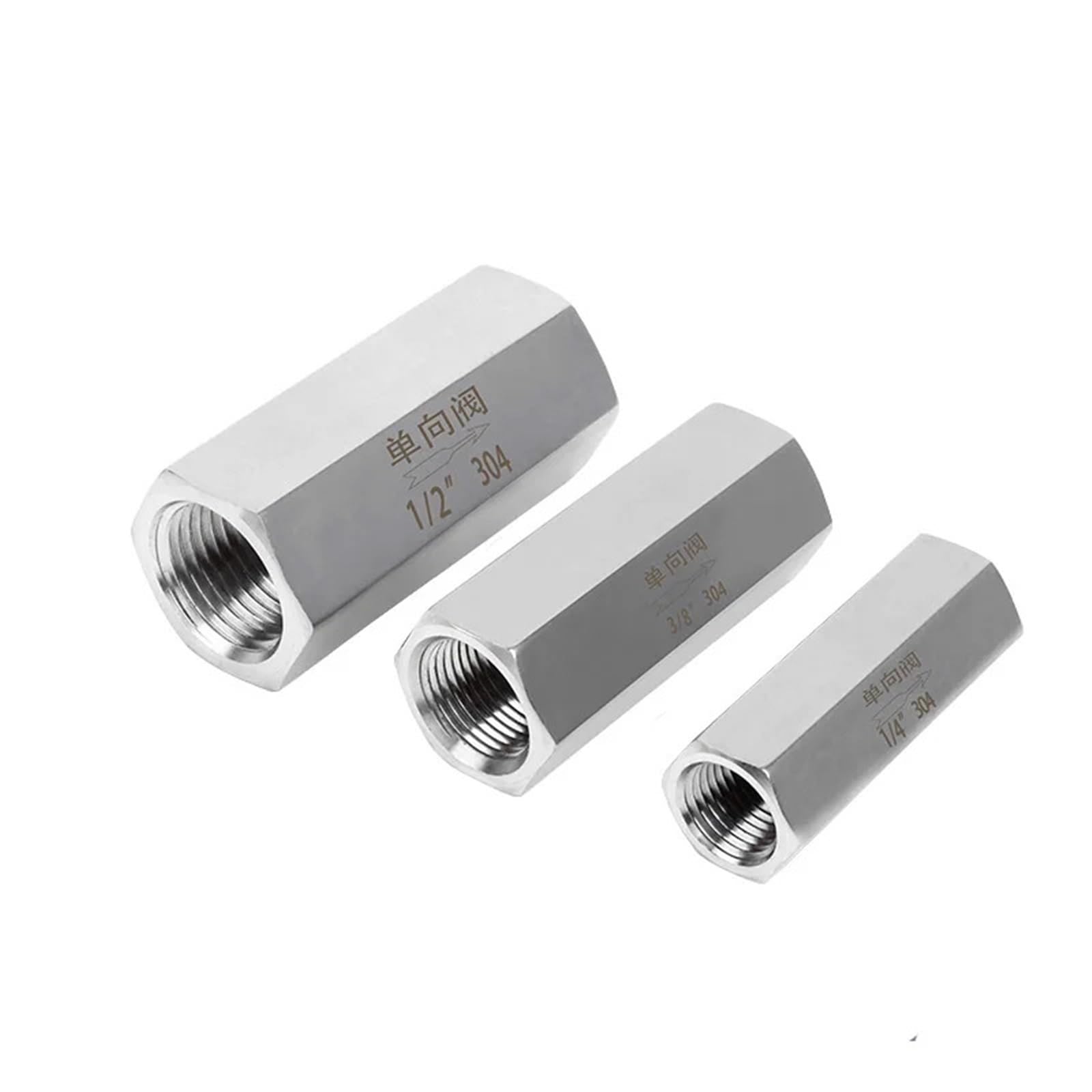 BSPT żeński zawór zwrotny ze stali nierdzewnej 1/8'', 1/4 '', 1/2'' 3/4 '', 24 bar, do pary, wysokiej temperatury, jednokierunkowy, bez powrotu (1/8")