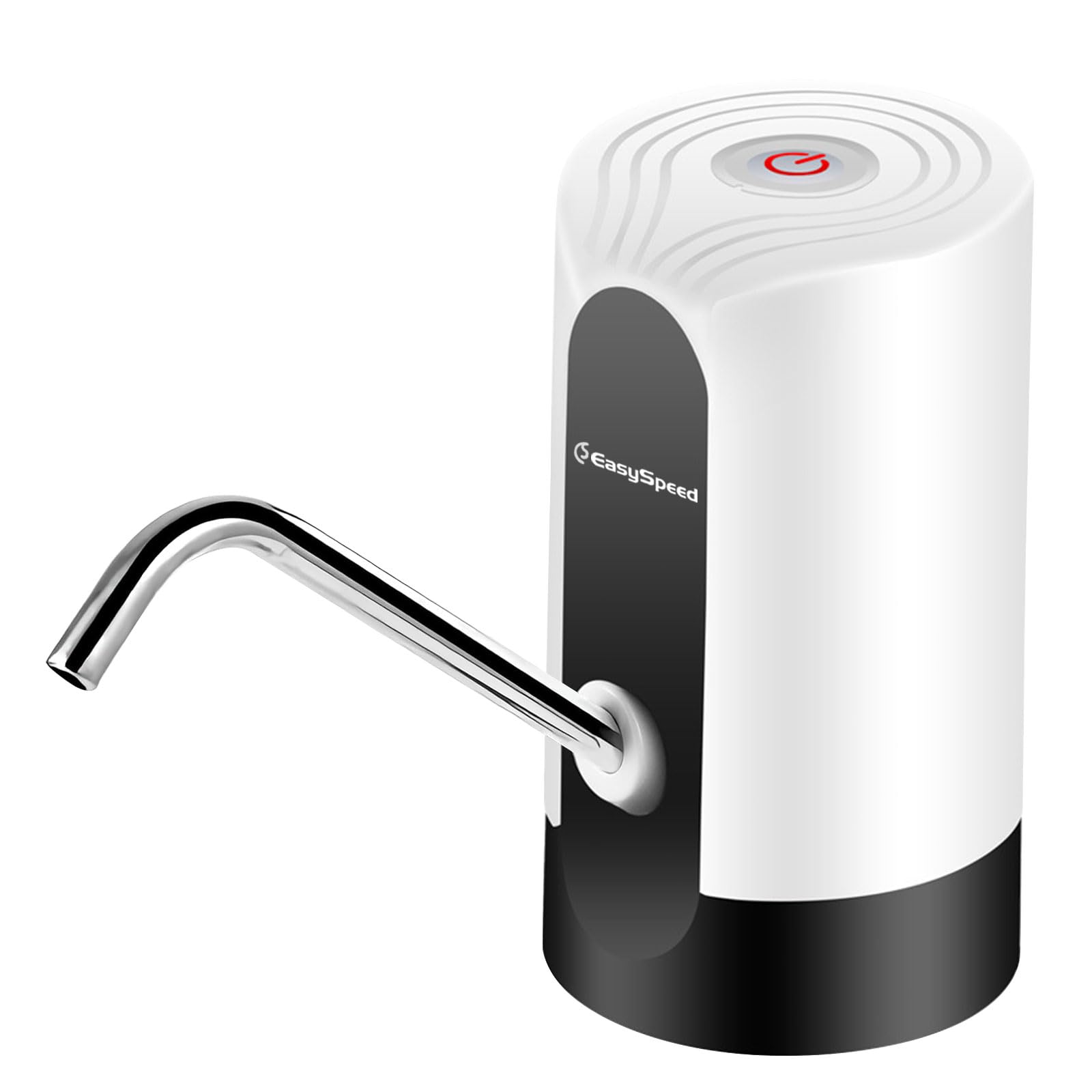 EASYSPEED Distributeur Eau Portable Rechargeable USB avec 2 Adaptateurs, Pompe Automatique pour Camping Maison Bureau Blanc