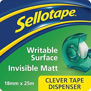 Sellotape 1766004 with Clever Tape Dispenser, 18mm x 25m