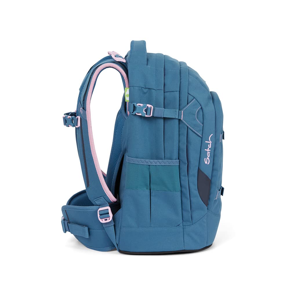 satch pack Schulrucksack - ergonomisch, 30 Liter, Organisationstalent, Deep Rose - Hellblau
