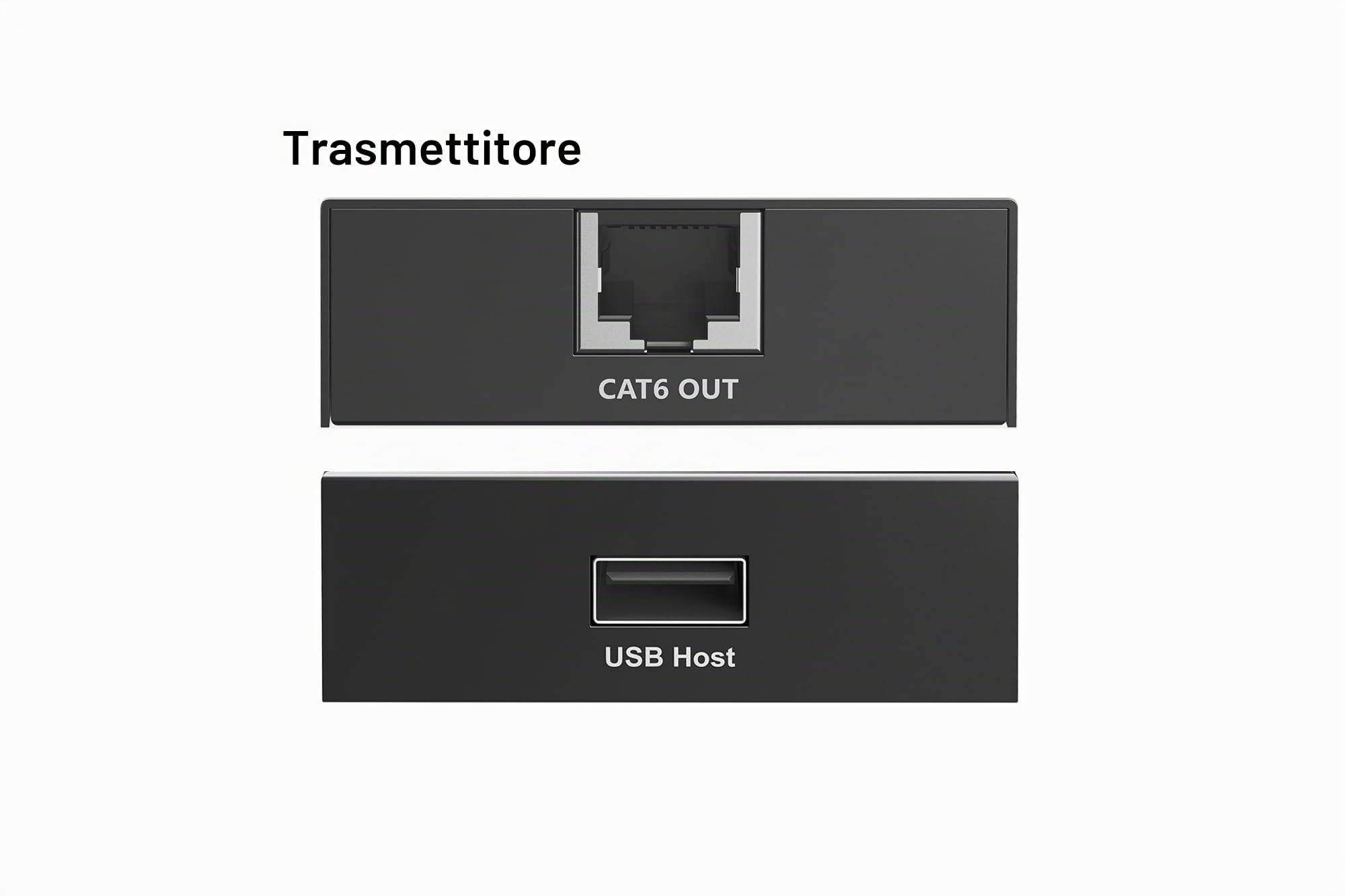 Digitus Extender USB 2.0 su Ethernet – Hub USB-A a 4 Porte – Raggio di 150 m con Cavo di Rete Cat 6 – 480 Mbps – Nero