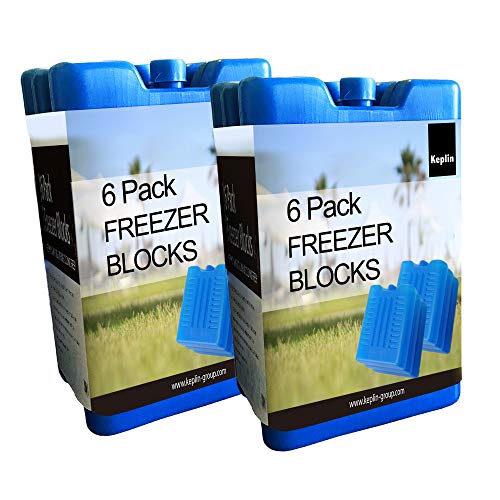 KEPLIN Home Freezer Family Pack (x6 blokken) -Houdt voedsel en drank koeler voor uren, blauw, 17x10x2cm