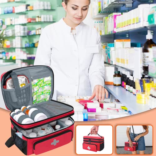 GDNasist Bolsa de armazenamento de medicamentos, organizador de frascos para emergências, caixa de m