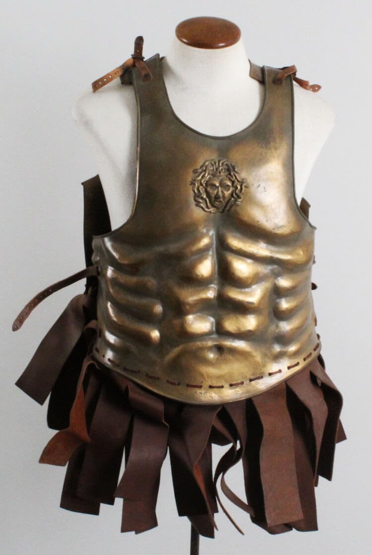 “Alexander” Chest Armor & Helmet Medieval Times Gladiator Muscle Armor Costume Set for Halloween Reenactments Party