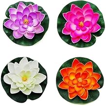 4Pcs Artificial Flowers Water Lily Foam Lotus Flower Pond Decor for Pond Patio Garden Pool Garden Accessories Creative Artificial Plants and Flowers
