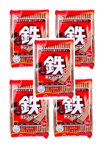ヘルシークラブ 鉄プラスコラーゲンウエハース ココア味 36枚入【5個セット】