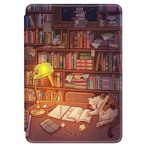 Coque Kindle Paperwhite 2021 6.8' Cuir Flip Etui Silicone TPU Ultra Mince Auto Veille ou Réveil Case Jolie Femelle Créatif Modèle Housse pour Kindle Paperwhite 11e Génération 2021 (10)