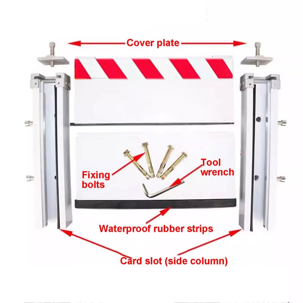 Barrières De Protection Contre Les Inondations Pour Garage Joint De Barriere Porte Anti Inondation Barrières D'eau Réutilisables Pour Garage/maison/portes (80x20cm)