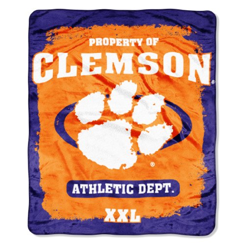 Northwest NCAA Clemson Tigers 50-Inch-by-60-Inch Micro Raschel Throw 'Property Of' Design