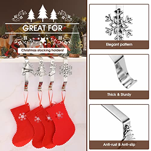 Christmas-Stocking-Holders-for-Mantle-Set-of-4-Weighted-Stocking-Hangers-for-Mantel-Fireplace-Stocking-Hooks-for-Xmas-Decoration-Silver Christmas Stocking Holders for Mantle Set of 4 Weighted Stocking Hangers for Mantel Fireplace Stocking Hooks for Xmas Decoration Silver