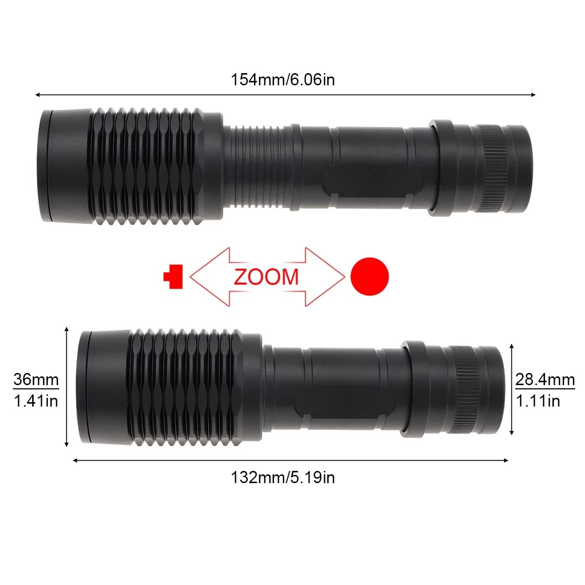 IR Illuminator Taschenlampe 850nm, 5W Infrarot Taschenlampe mit Kabelschalter für die Jagd, Einstellbarer Fokus IR Strahler 1 Modus für Nachtsicht(Funktioniert mit Nachtsichtgerät)