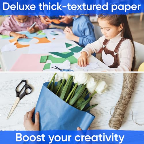 Image of USA Made 18 inch x 1200 inch Dark Blue Kraft Paper Roll, 45 lbs Thickness, American Quality Colored Kraft Paper for School, Bulletin Board - Non-Toxic, Odorless, Safe for Kids | American Quality Colored Kraft Paper for School, Bulletin Board - Non-Toxic, Odorless, Safe for Kids