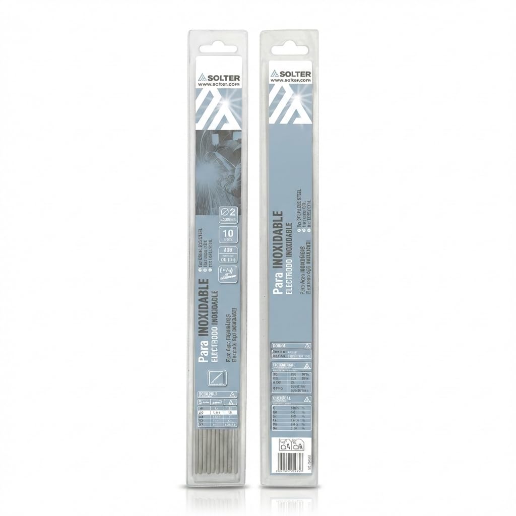 Solter Blister Electrodes Stainless E316L Ø2.0 mm – Welding Electrode Stainless Steel 316L Rutile for Stainless Steel – Pack of 10