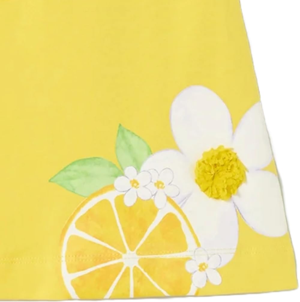 Vestito Estivo Neonata Giallo con Limoni e Fiori – Abito Elegante Cerimonia Bambina 6-24 Mesi – Mayoral Stile Dolce e Solare 1974
