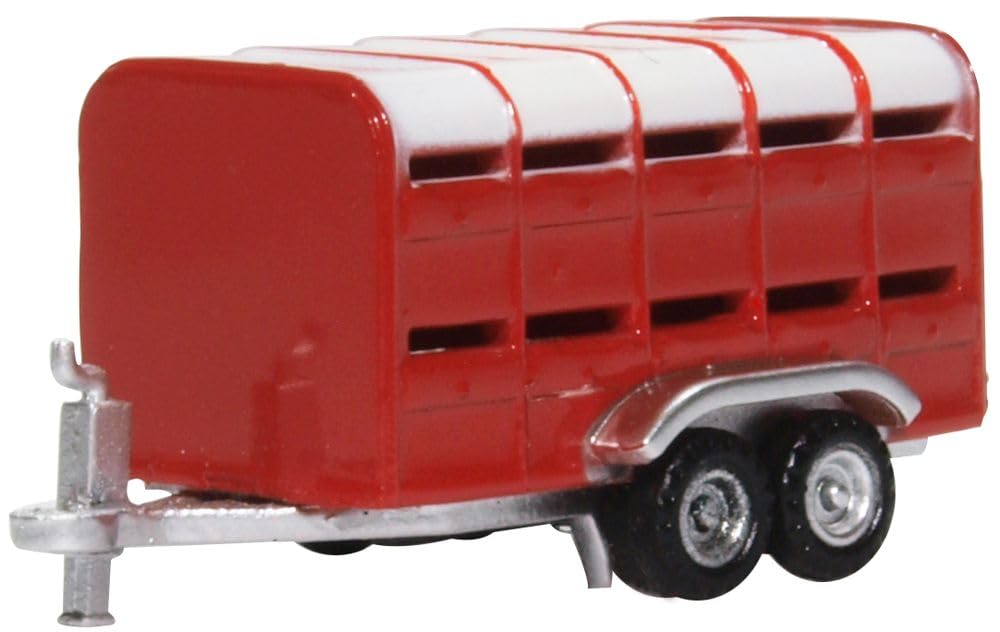 Oxford Diecast 1:148 Livestock Trailer Red Collectable model NFARM004