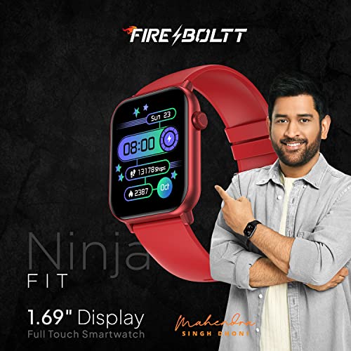 Image of Fire-Boltt Ninja Fit Smartwatch Full Touch 1.69 & 120+ Sports Modes with IP68, Multi UI Screen, Over 100 Cloud Based Watch Faces, Built in Games