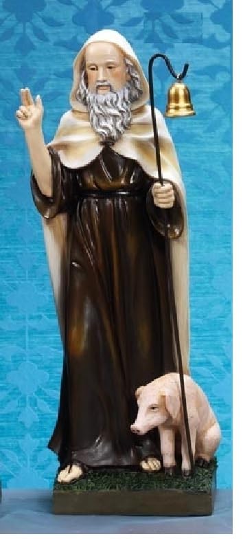 PABEN Statua Sant'Antonio Abate 30 cm in Resina Articoli Religiosi