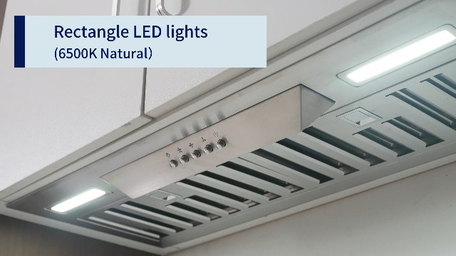 Image of Range Hood Insert 30 Inch, Built-in 900 CFM Kitchen Hood | Stainless Steel Vent Hood, Ducted /Ductless Convertible, 40 Elevated Screen & Square LED Lights