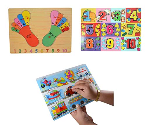 Image of Premium Wooden Puzzle /Kids Educational Toy with Knobs for Children (Combo Set)