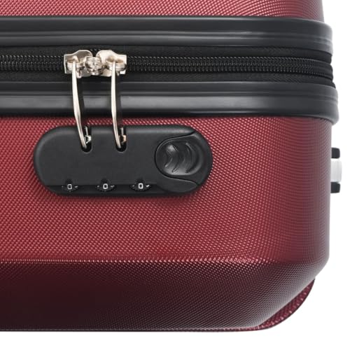 Stylish Hardcase Trolley Set for Stress-Free Travel, Durable ABS Material, Space-Saving Design, Wine Red3