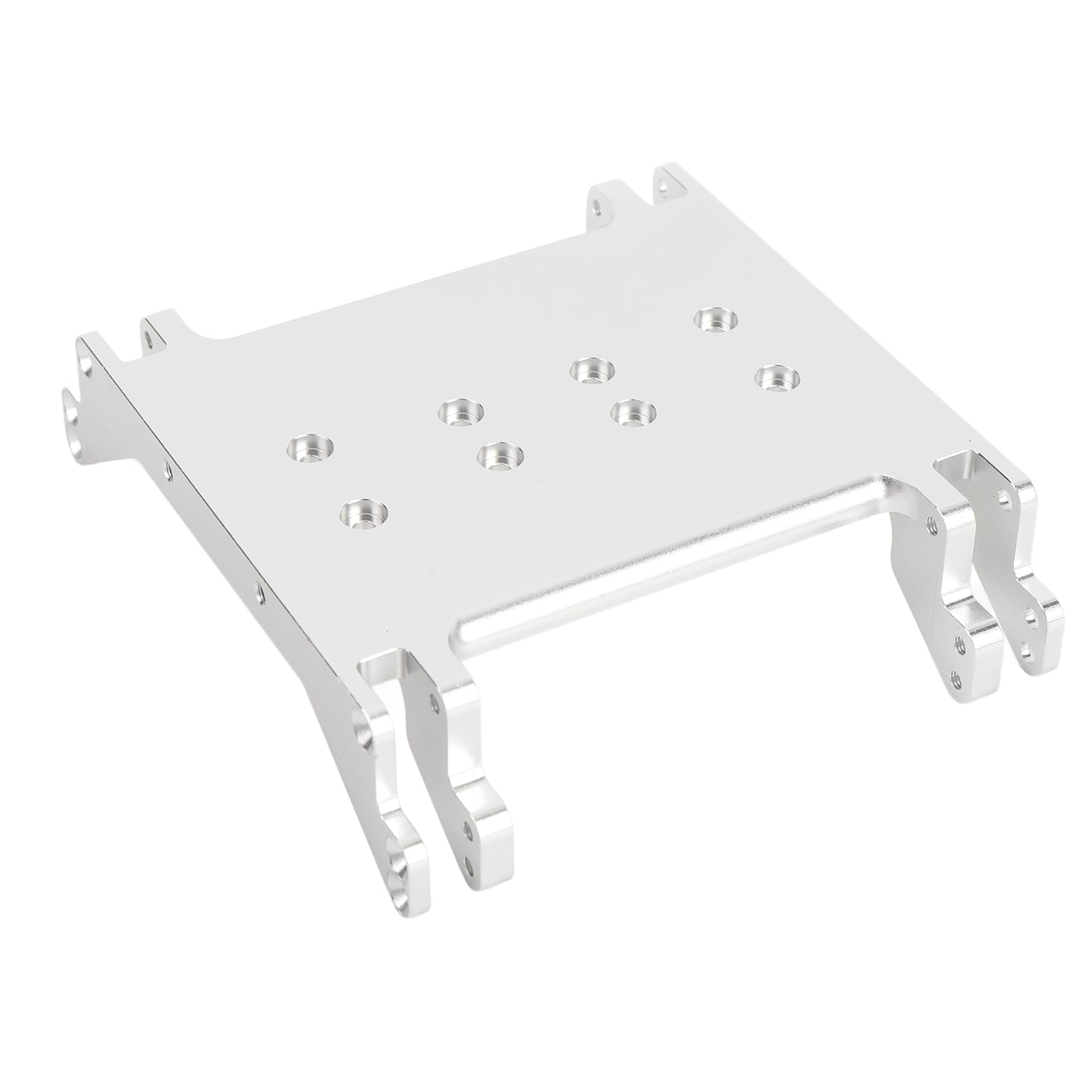 Protección contra el empotramiento del chasis del coche RC de aleación de aluminio ligero con múltiples agujeros, para RR10 1/10 RC Car (plata)