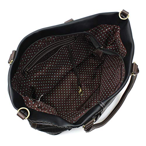 Bolso Tote CHALA Laser Cut en piel sintética negra miniatura 7