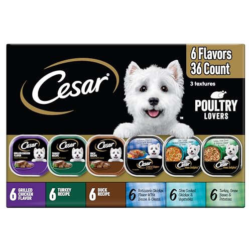 Cesar Classic Loaf in Sauce Adult Wet Dog Food Poultry Lovers Variety Pack with...