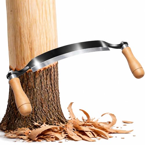 8 Draw Knife Woodworking Curved Debarking Tool with Ergonomic Handle 1095 High Carbon Steel Blade Durable & Sharp for Tree Pruning Woodworking and Bark Stripping