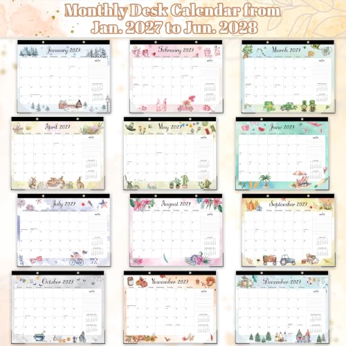Image of GuassLee Large Desk Calendar 2027-2028, 18 Months, 22 inch x 17 inch