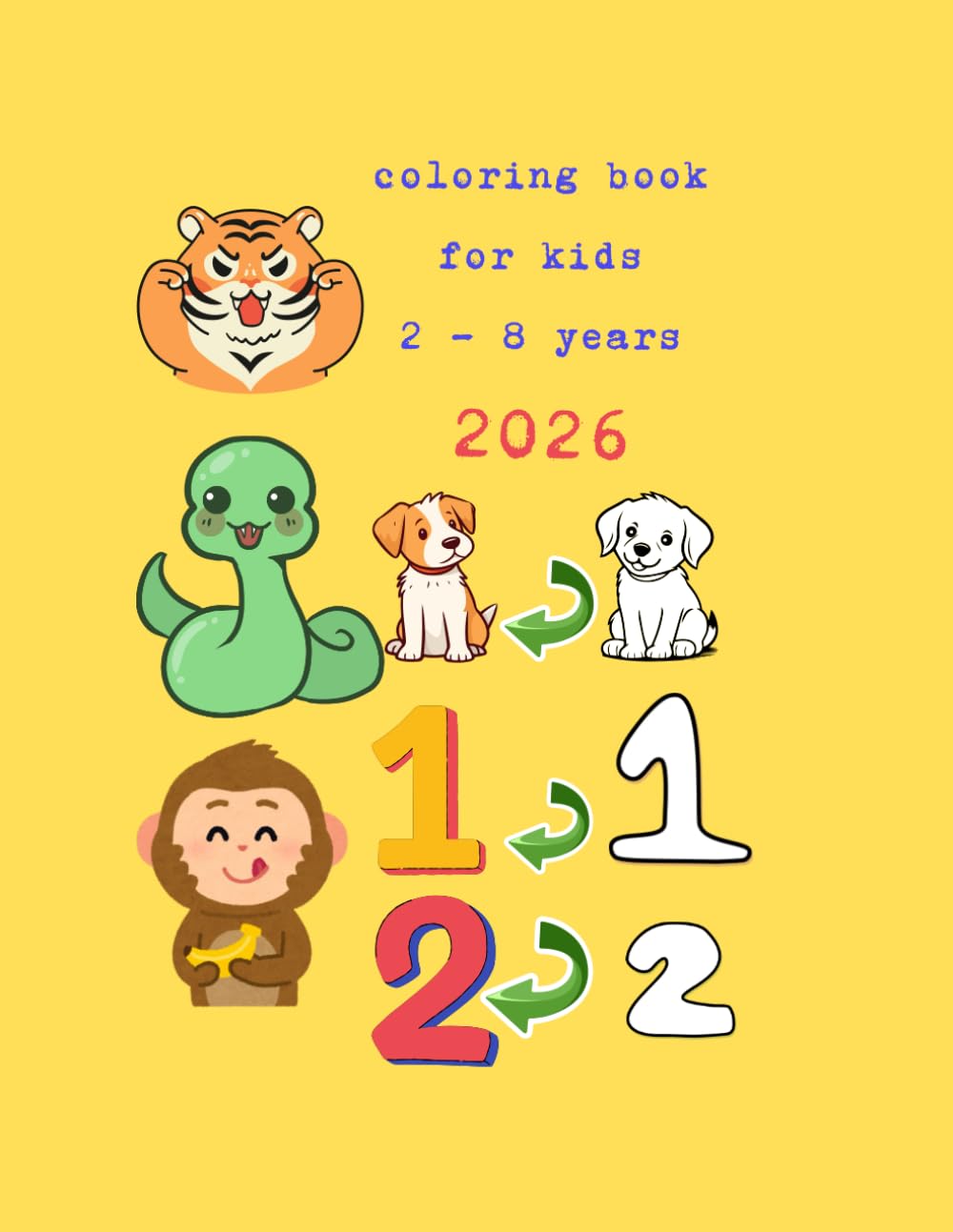 Cute Animals & Numbers Coloring Book for Toddlers: Big Bold Numbers with Adorable Animals | Easy Learning Coloring Pages for Preschool Kids & Babies