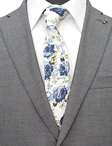 Image of Cotton Skinny Ties for Men, Plaid and Striped Slim Neckties