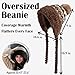 BEAUTYZIN Fleece Lined Beanie Unisex, Winter Thicken Hats Fur Pom Warm Knit Beanie Cover Ears (US, Alpha, One Size, Brown)