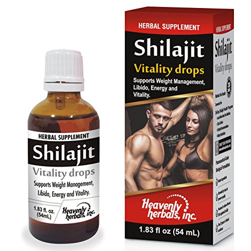 Shilajit Drops, Supports Weight Management, Libido, Energy and Vitality. 1.83fl Oz.