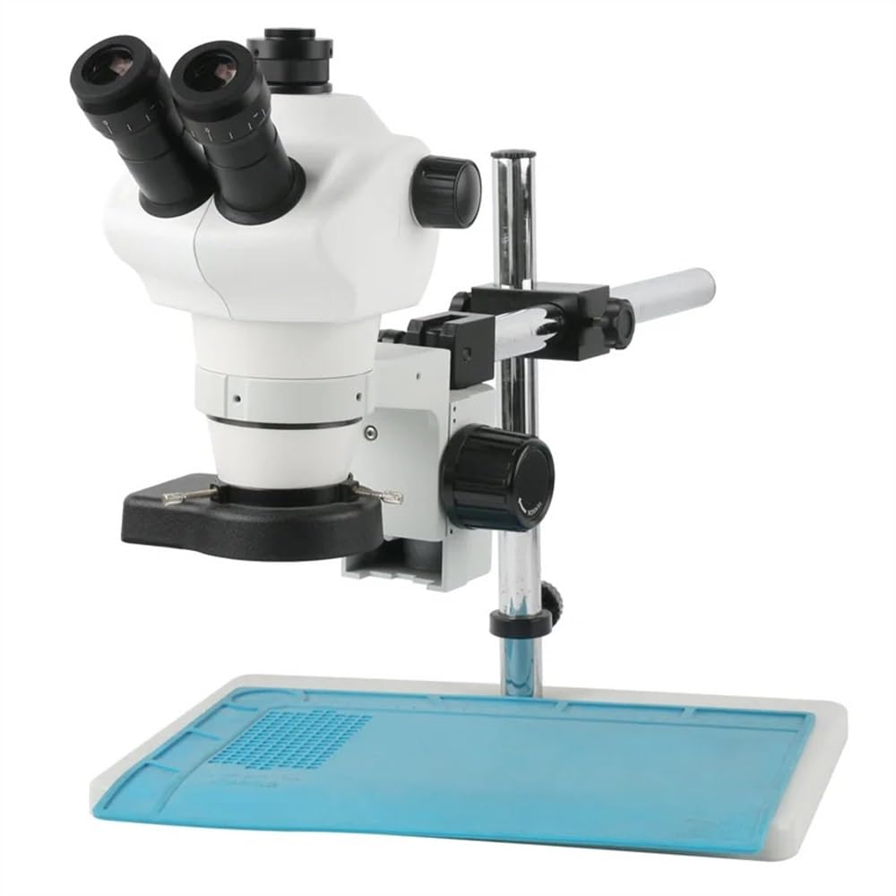 Microscope 8X-50X Parfocal Simul Focal Trinocular Stereo Microscope Head w/Adjustable Wide-Angle Eyepiece, Stand A