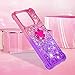 Monwutong Slim Fit Phone Case for Xiaomi Redmi 12C, Bling Shiny Quicksand Effect TPU Bumper Case with Four Corners Heavy Anti-Fall Protection for Redmi 12C,Pink Purple