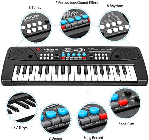 Piano pour Enfants, 37 Touches Multi-Function Clavier électronique de Piano Jouets avec Microphone pour Enfants Garçon… - Les Beatles, Paul McCartney, John Lennon, RIngo Starr, George Harrison Piano pour Enfants, 37 Touches Multi-Function Clavier électronique de Piano Jouets avec Microphone pour Enfants Garçon… – Image 3