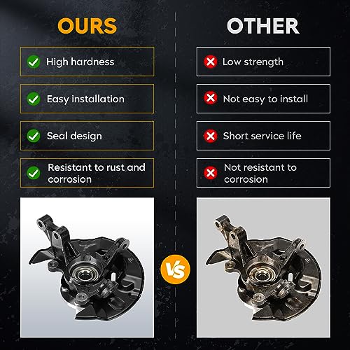 Image of 2 Front Steering Knuckles Wheel Bearing Hub Assembly for Toyota Corolla Sedan 1.8L FWD 2003-2008, Left Driver and Right Passenger Side, With ABS, 698-389, 698-388, 698389, 698388, LK029, LK030